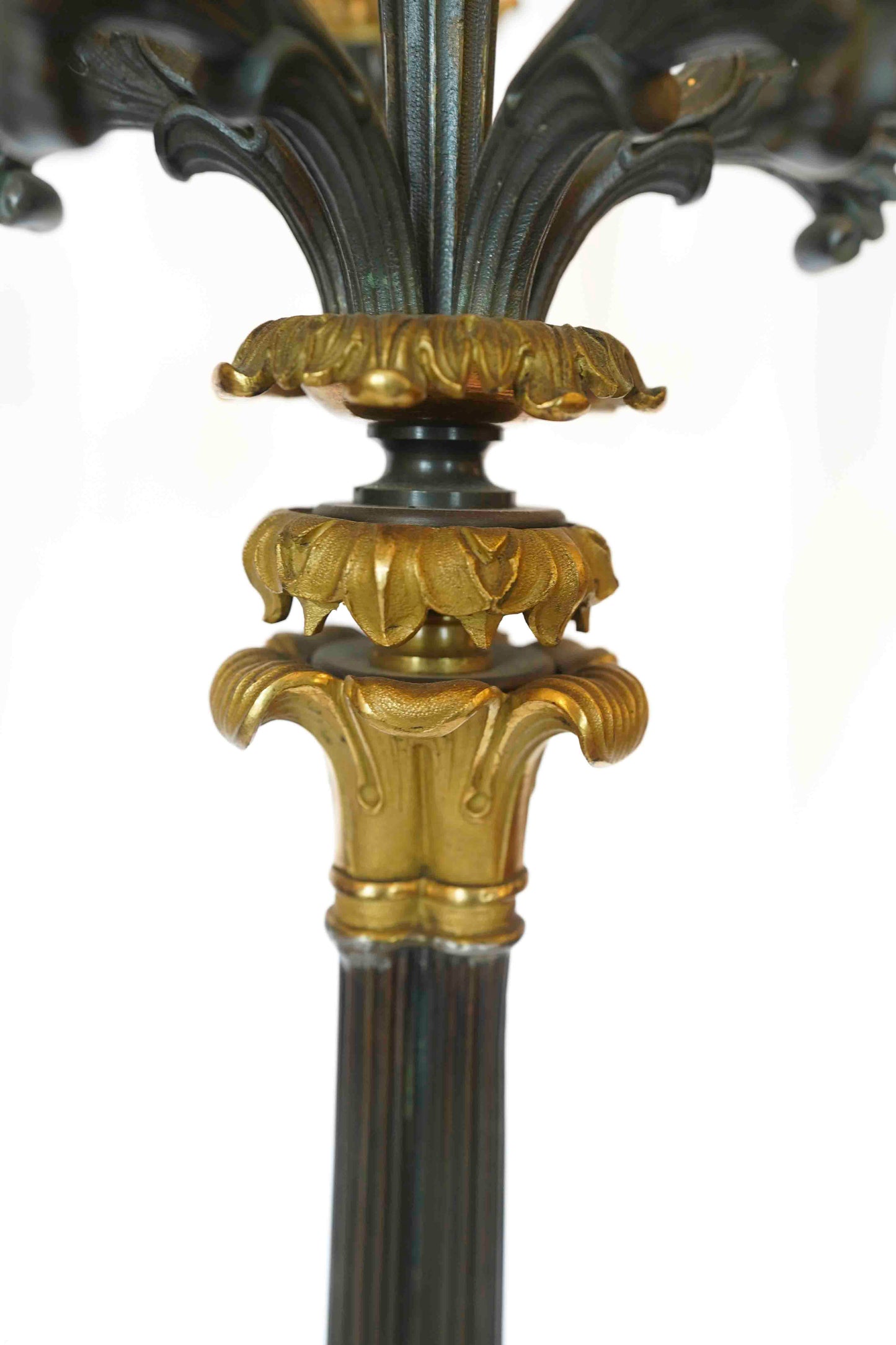 19th C Bronze and Gilt Candelabra Pair (Formaly Lamps)