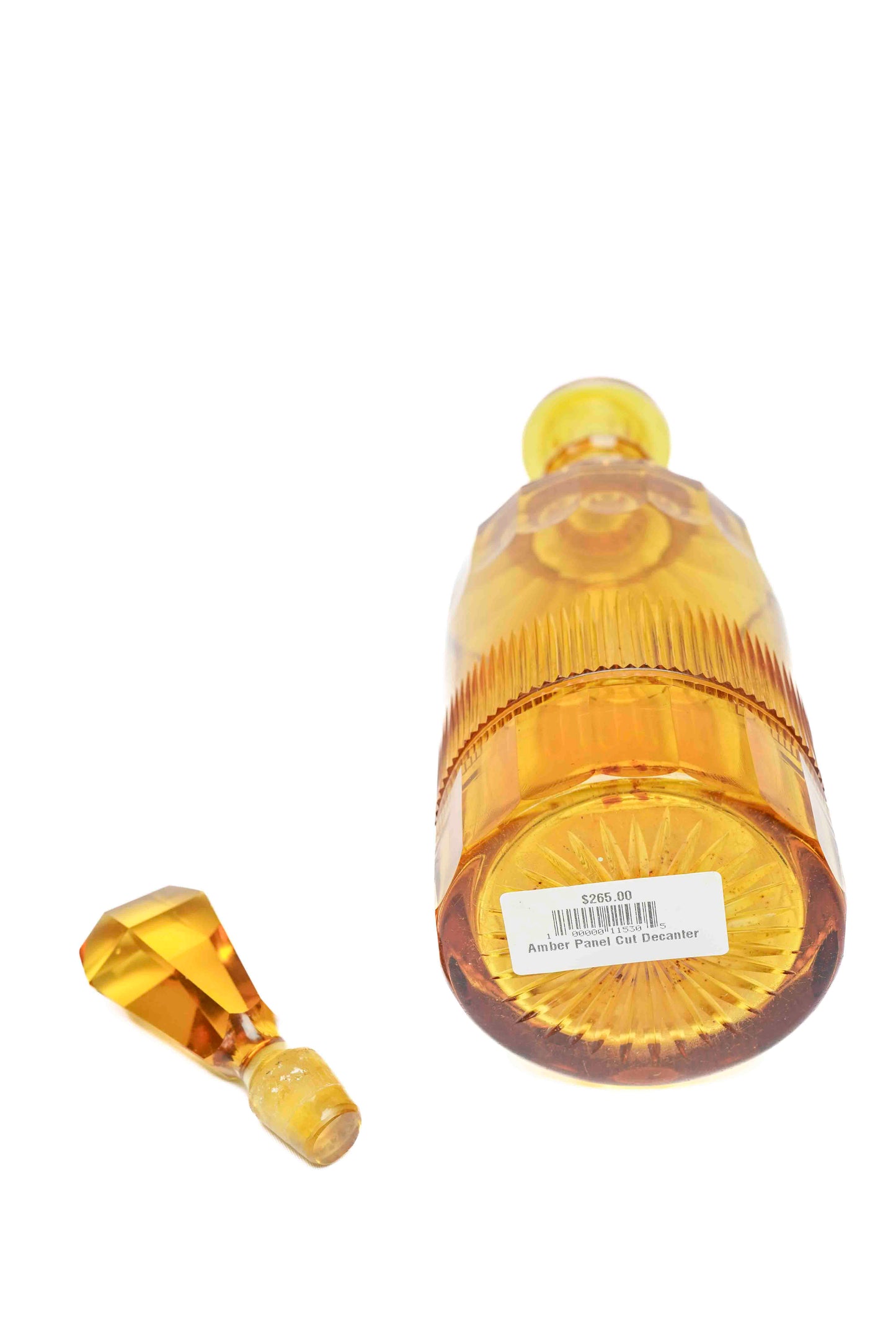 Amber Panel Cut Decanter