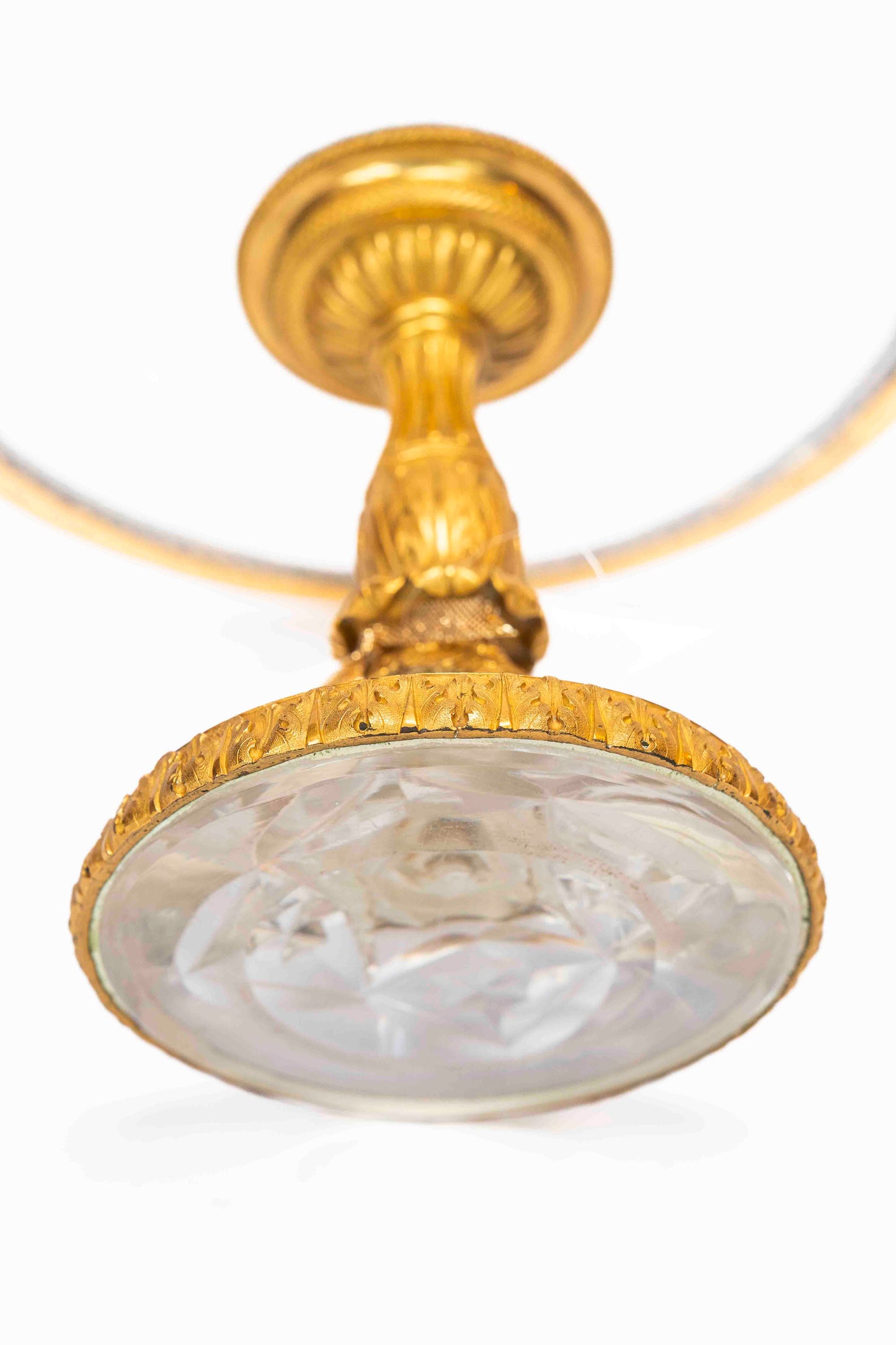 19th Century Gilt, Bronze and Cut Crystal Tazza