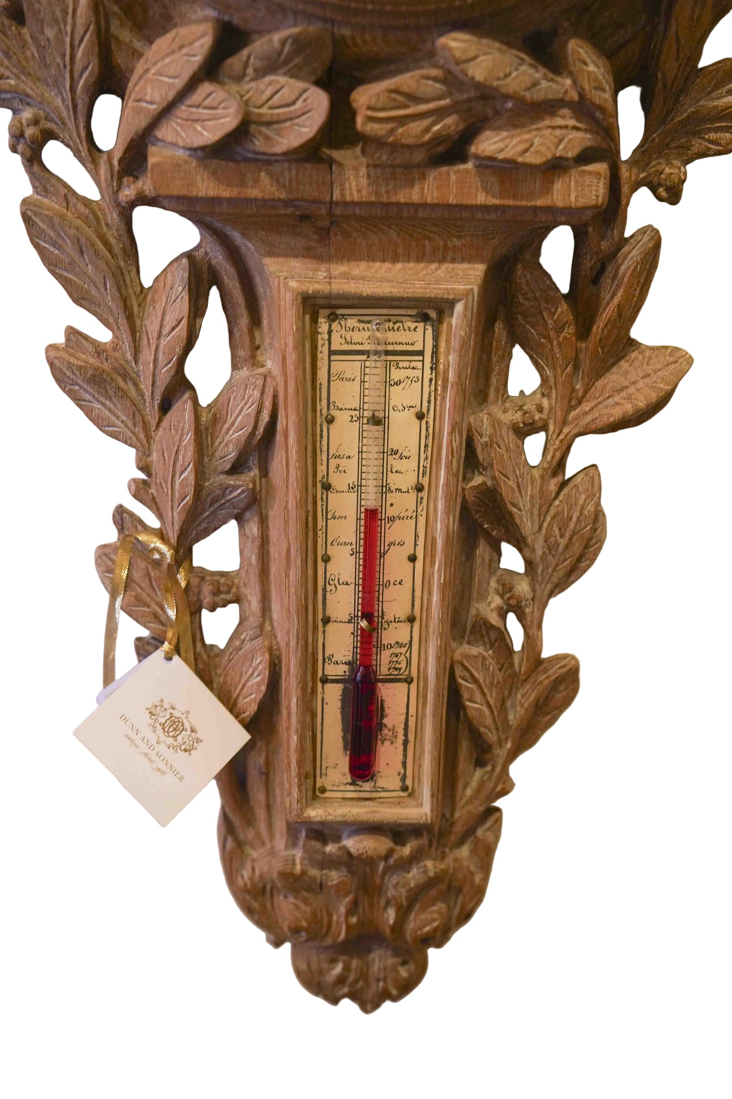 Vintage carved Barometer made of Oak