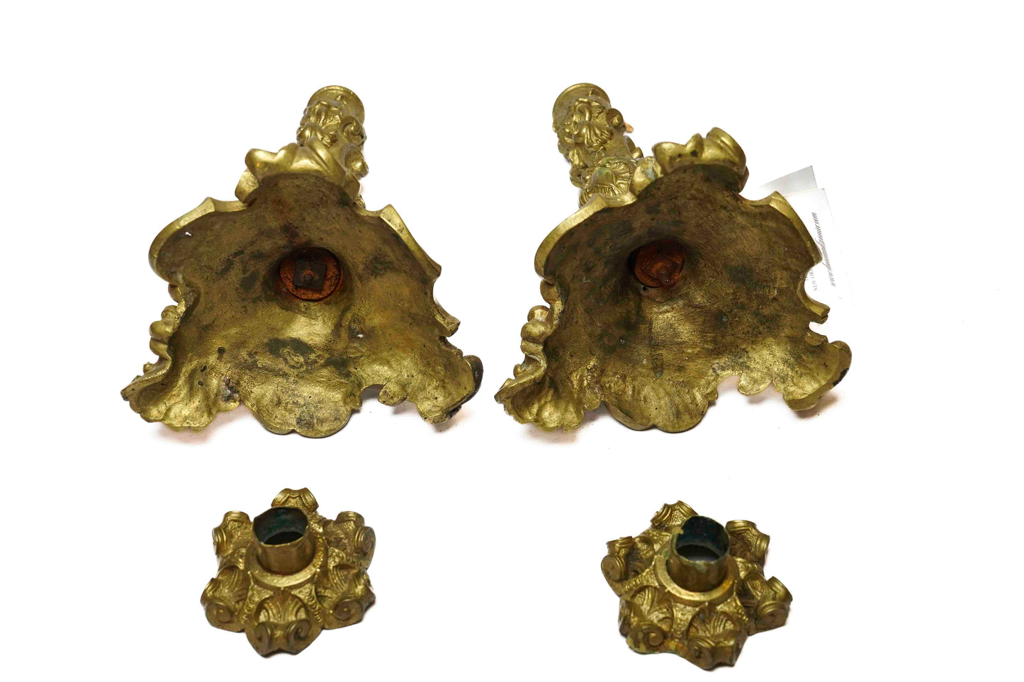 Bronze Dore Candlesticks Pair