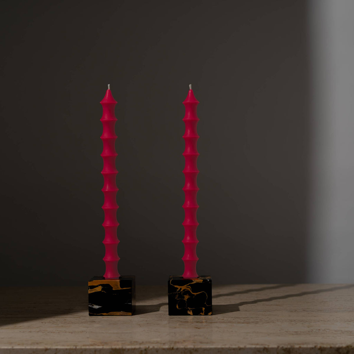 Bamboo Taper Beeswax Candles - A Pair: Alabaster White