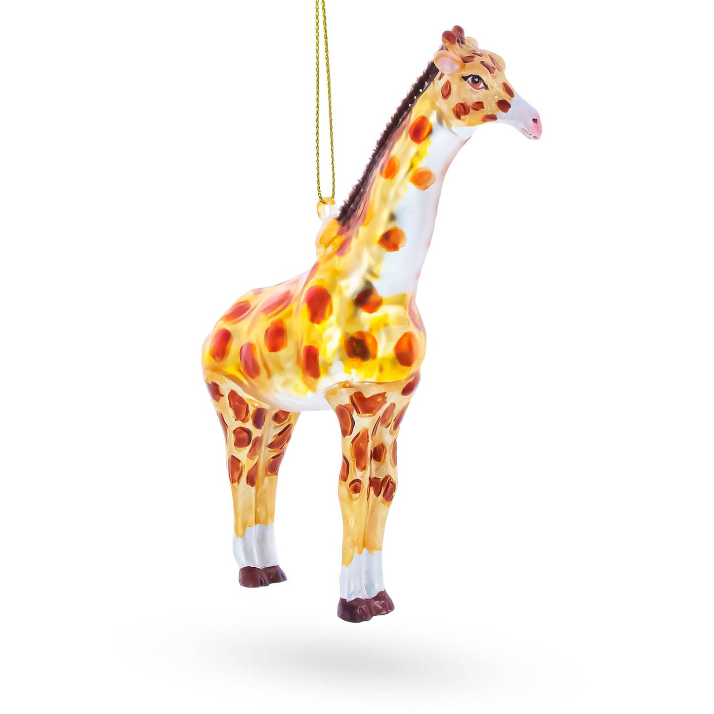 Glittered Giraffe Glass Ornament