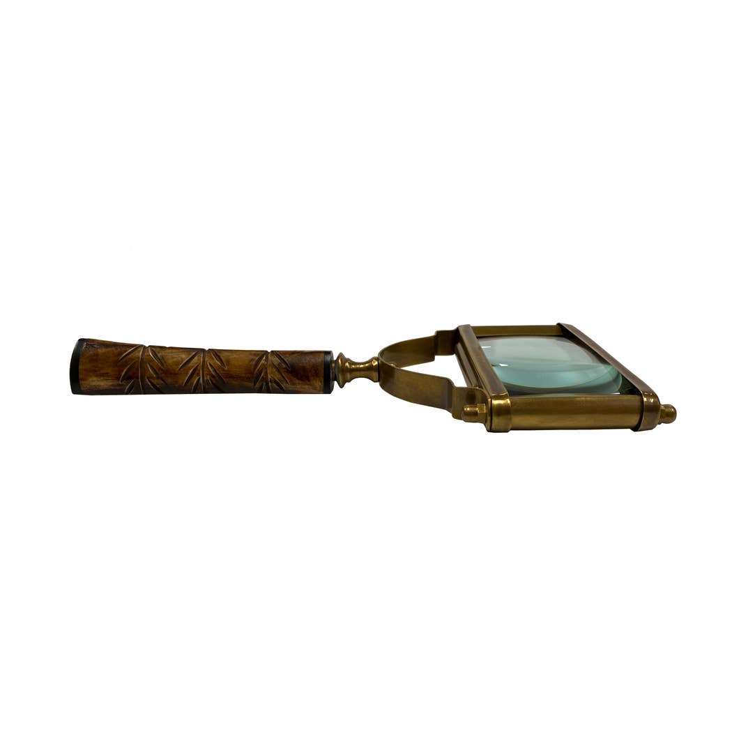Rectangular Antiqued Brass Magnifier | Desk essentials