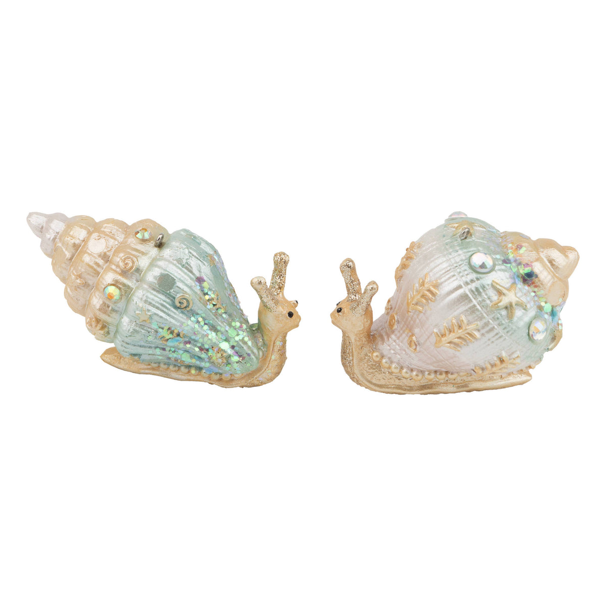 G79565:2 Asst'd resin sea snails orn, 2.5 in