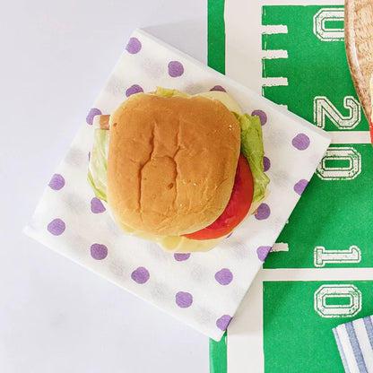 Papersoft Napkins Dot Purple Cocktail Napkins (Pack of 20)