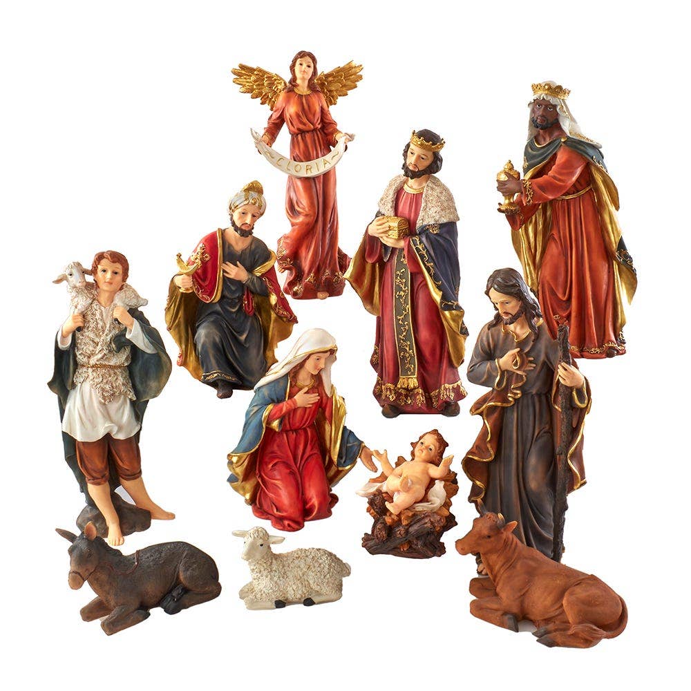 18"RESIN NATIVITY TABLPC SET 11PC