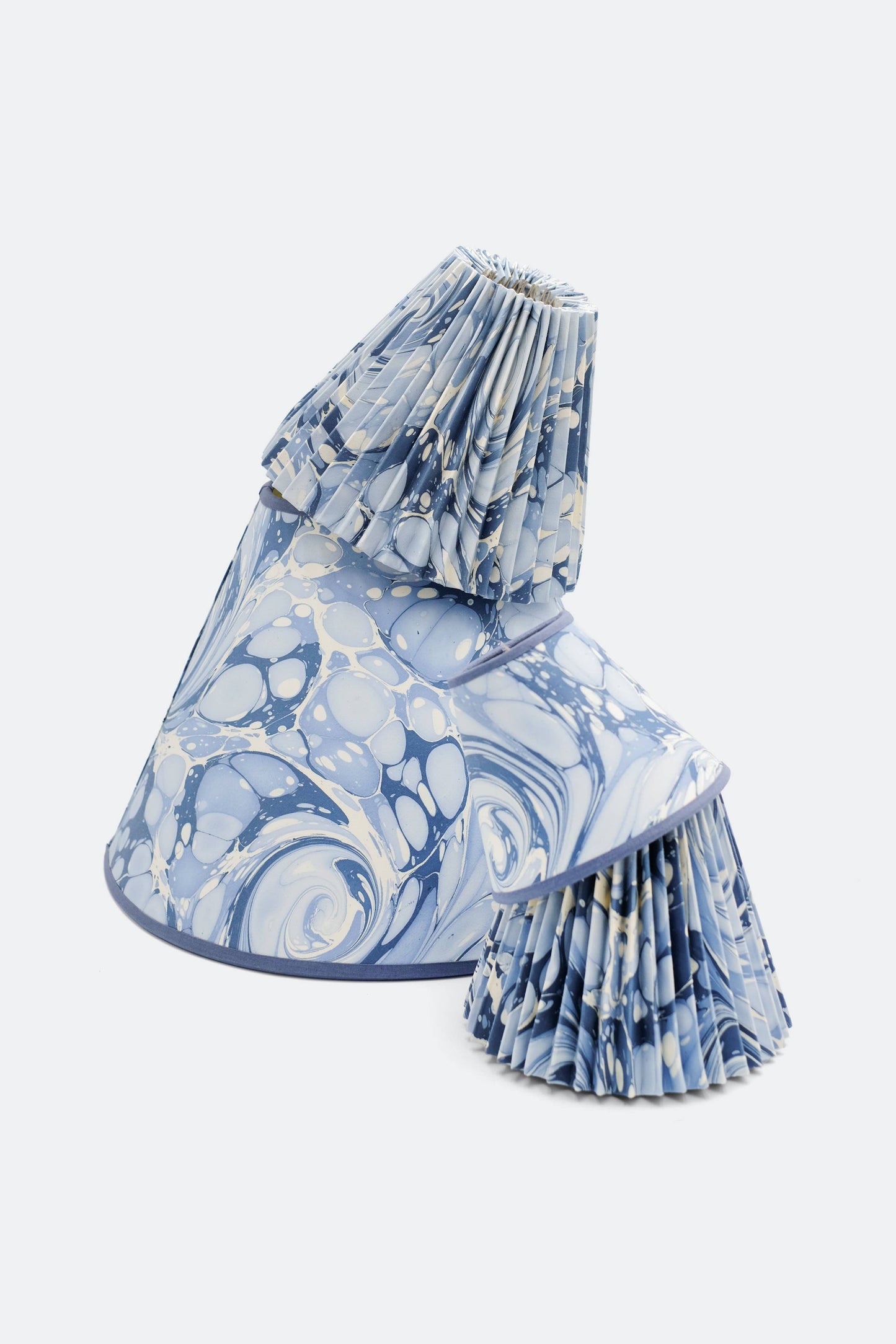 6" Clip On Chandelier Sconce Lampshade — Hand-Marbled: Flatiron Feather
