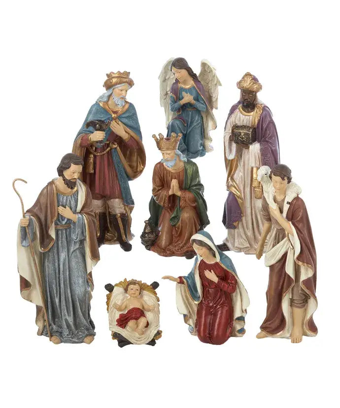 9"RESIN NATIVITY SET 8PC