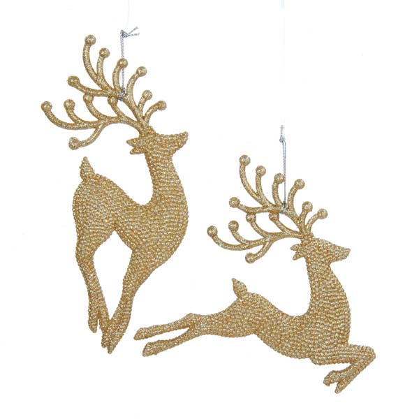 7"CHAMPAGNE GOLD DIAMND REINDEER 2A