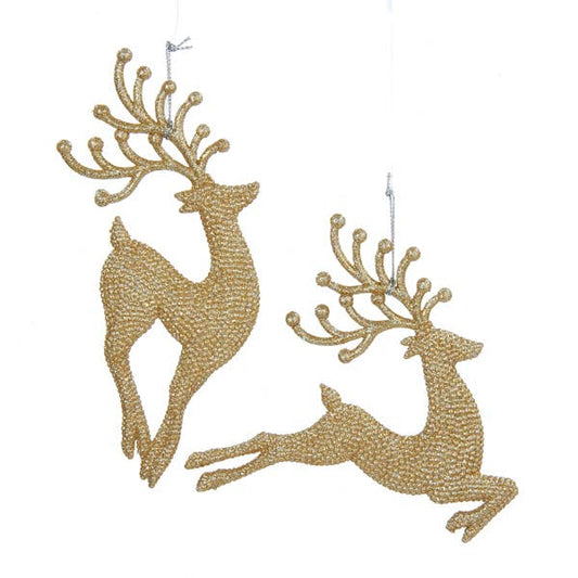 7"CHAMPAGNE GOLD DIAMND REINDEER 2A