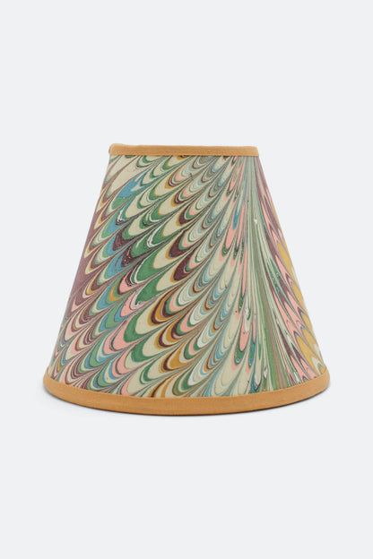 6" Clip On Chandelier Sconce Lampshade — Hand-Marbled: Flatiron Feather