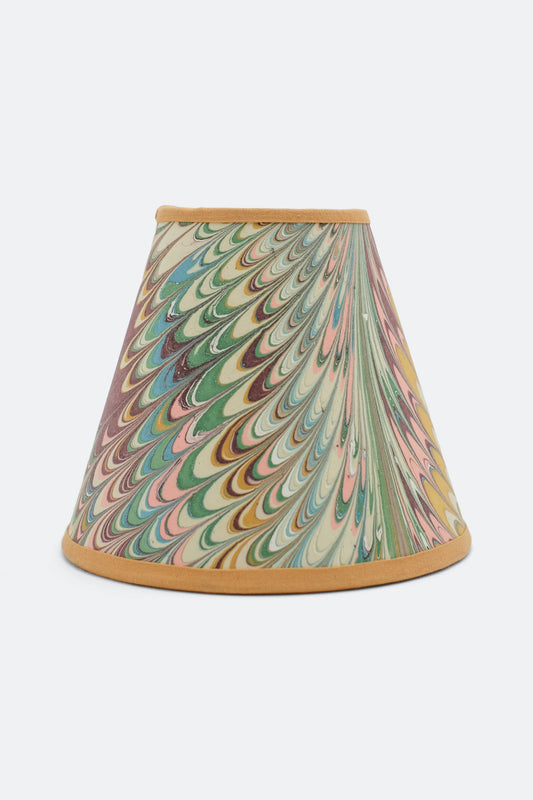 6" Clip On Chandelier Sconce Lampshade — Hand-Marbled: Flatiron Feather