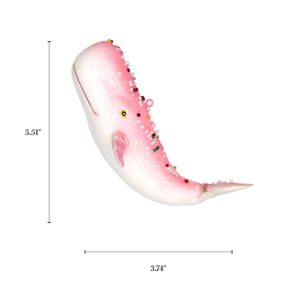 Pink Whale Christmas Ornaments Unique Handmade Glass