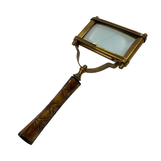 Rectangular Antiqued Brass Magnifier | Desk essentials