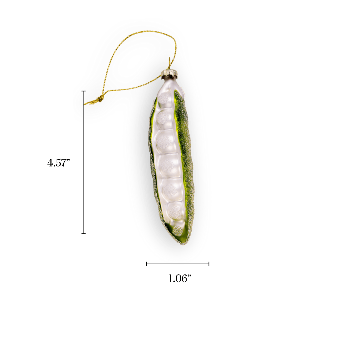 Green Pea Pod Christmas Ornaments Kitsch Unique Glass