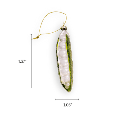 Green Pea Pod Christmas Ornaments Kitsch Unique Glass