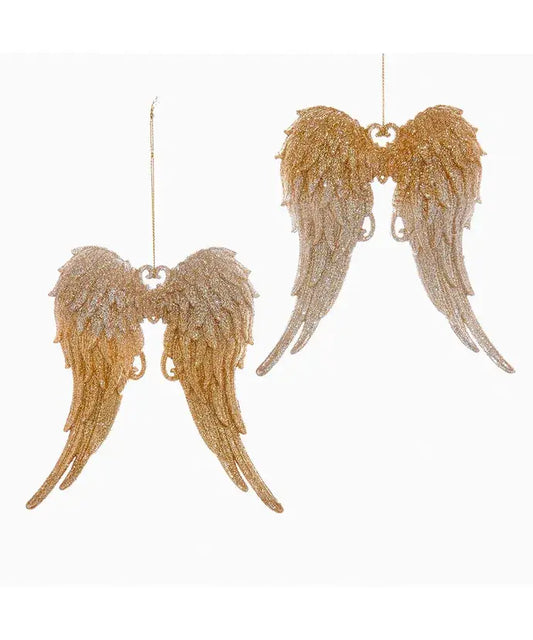 5.7"GOLD/SILVER ANGEL WINGS ORNAMENT 2/A