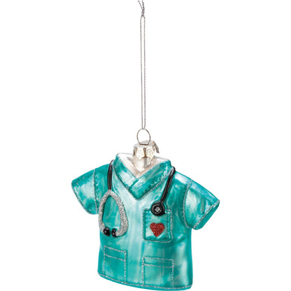 Glass Nurse Scrubs Ornament