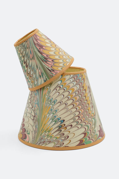 6" Clip On Chandelier Sconce Lampshade — Hand-Marbled: Flatiron Feather