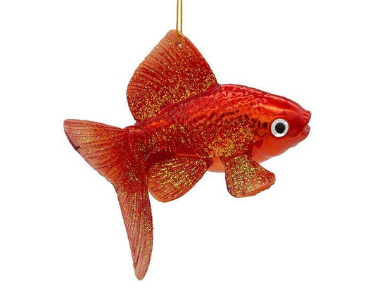 5"NOBLE GEMS GLASS GOLDFISH ORNAMENT