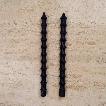 Bamboo Taper Beeswax Candles - A Pair: Vanilla Caramel