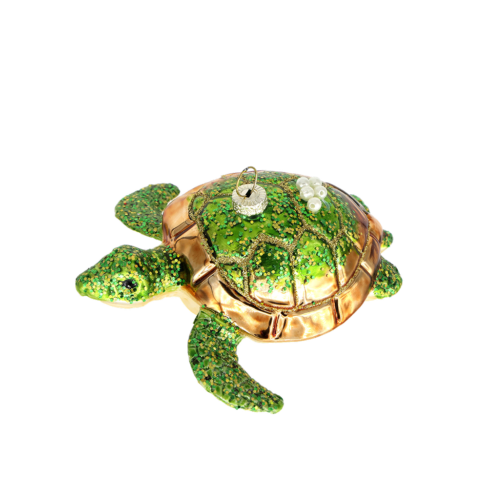 SALE Sea Turtle Christmas Ornaments Vintage Handmade Glass