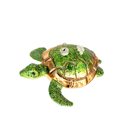 SALE Sea Turtle Christmas Ornaments Vintage Handmade Glass