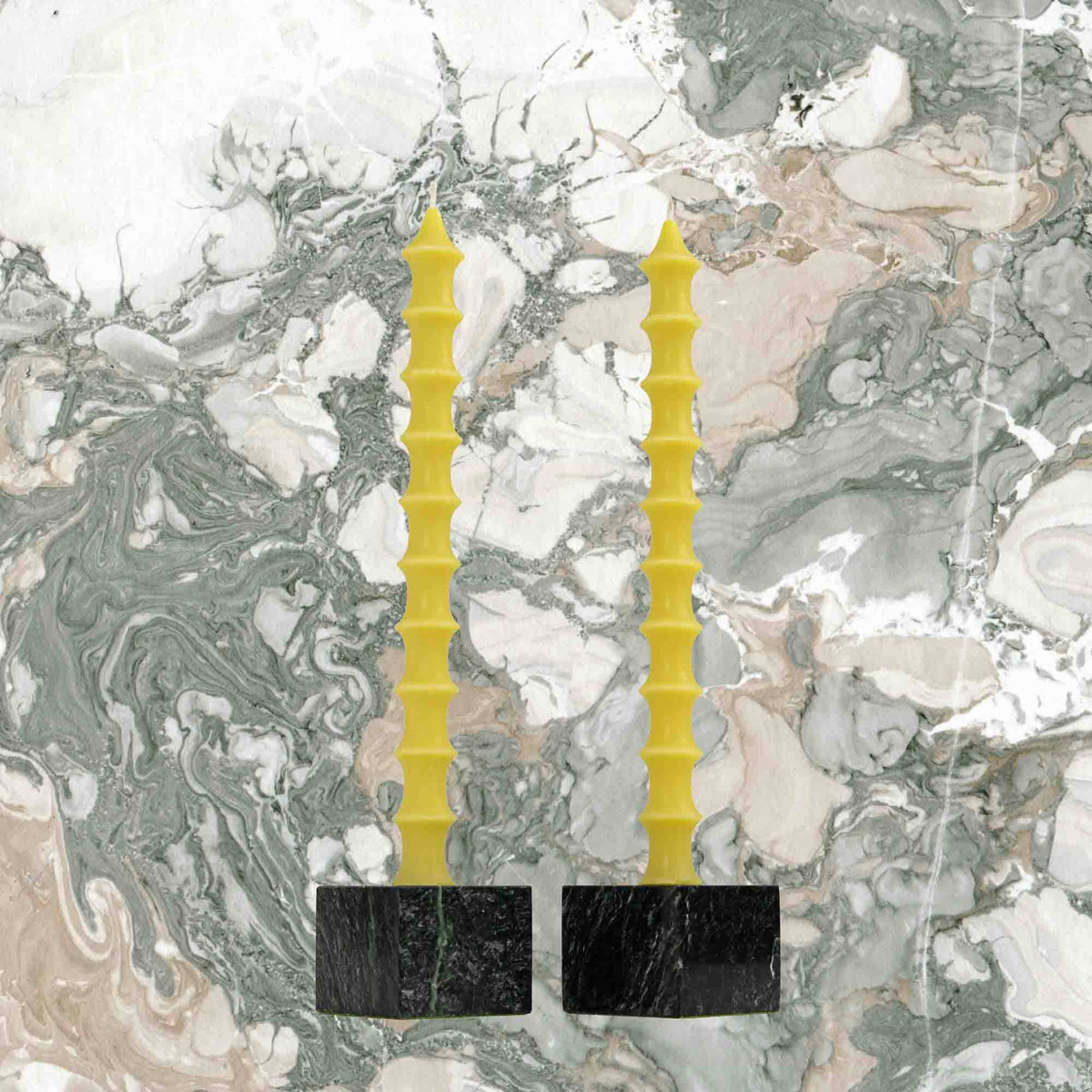 Bamboo Taper Beeswax Candles - A Pair: Vanilla Caramel