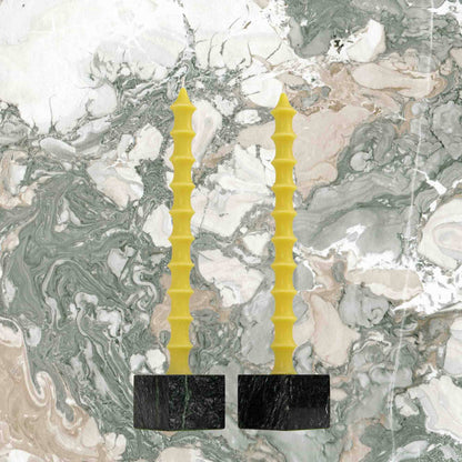 Bamboo Taper Beeswax Candles - A Pair: Vanilla Caramel