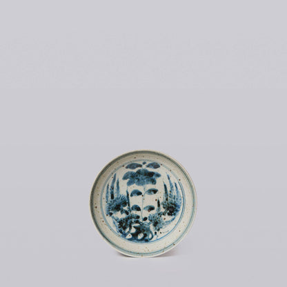 Small Blue and White Porcelain Floral Bouquet Dish