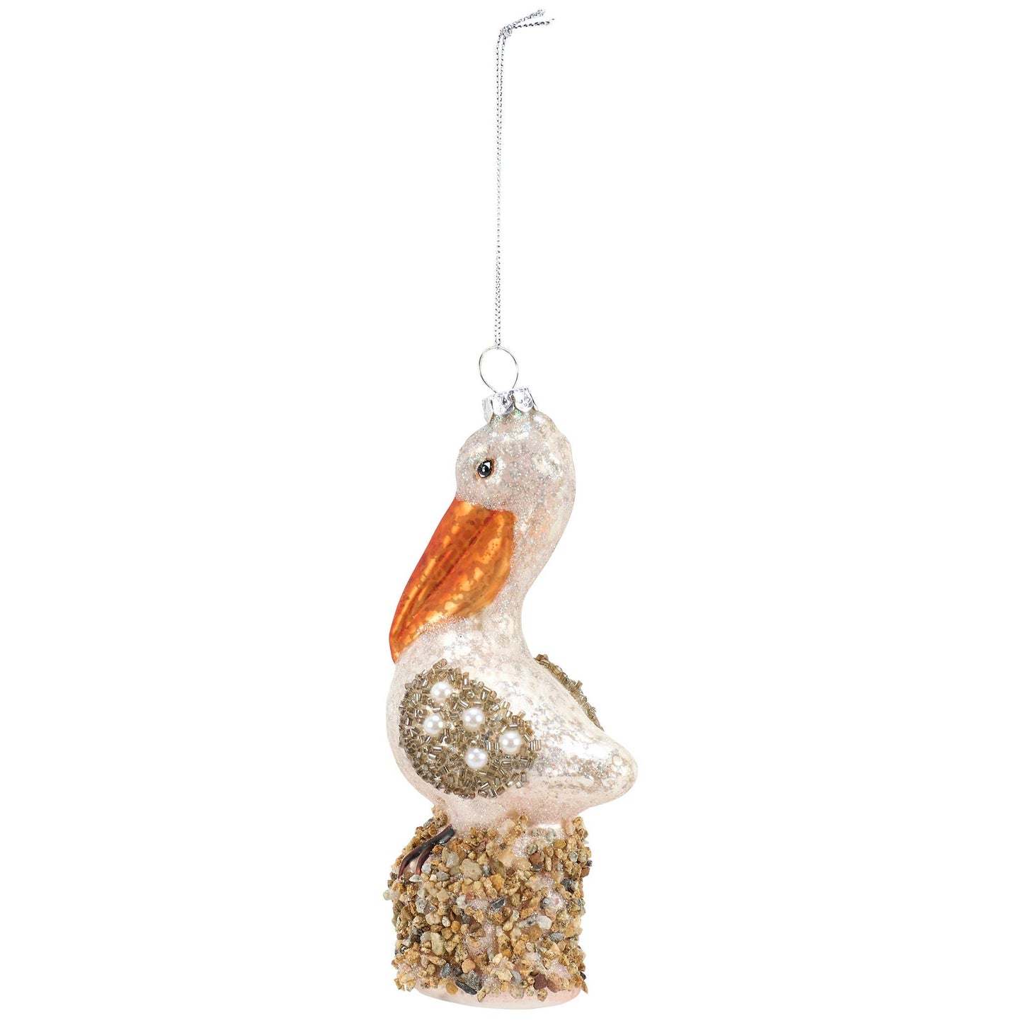 Glass Pelican Ornament
