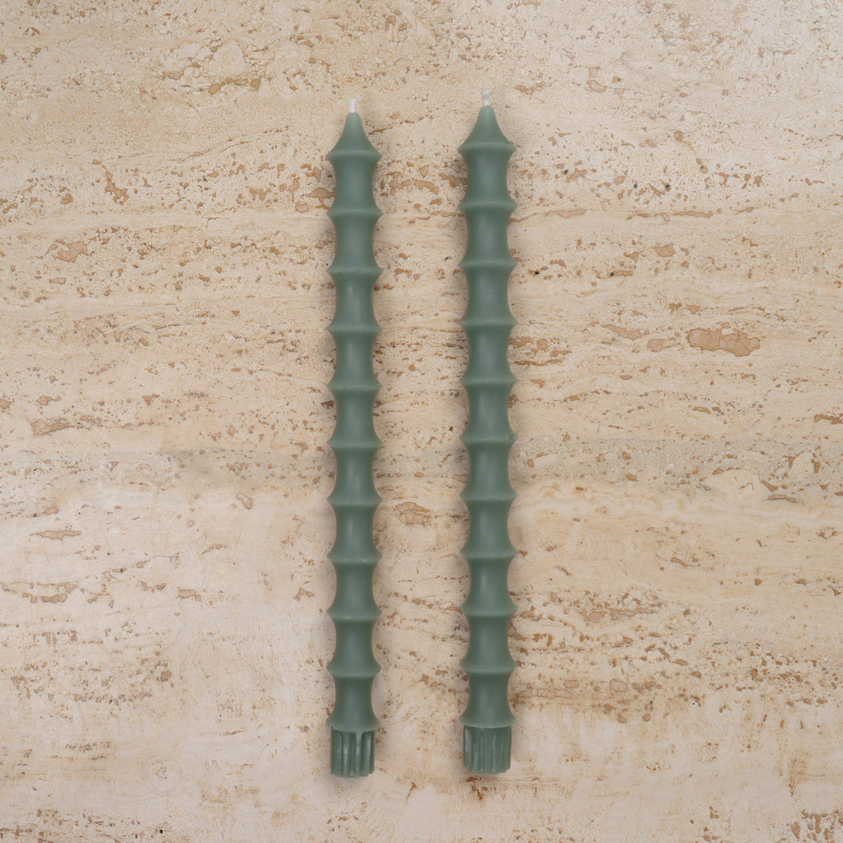 Bamboo Taper Beeswax Candles - A Pair: Vanilla Caramel