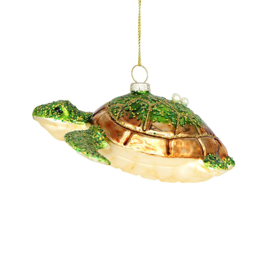 SALE Sea Turtle Christmas Ornaments Vintage Handmade Glass