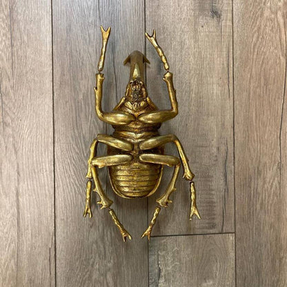 Gold Leafed Beetle Wall Decor