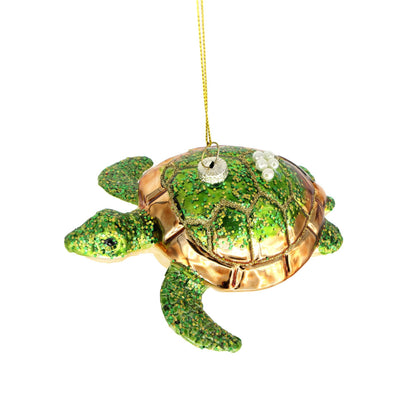 SALE Sea Turtle Christmas Ornaments Vintage Handmade Glass
