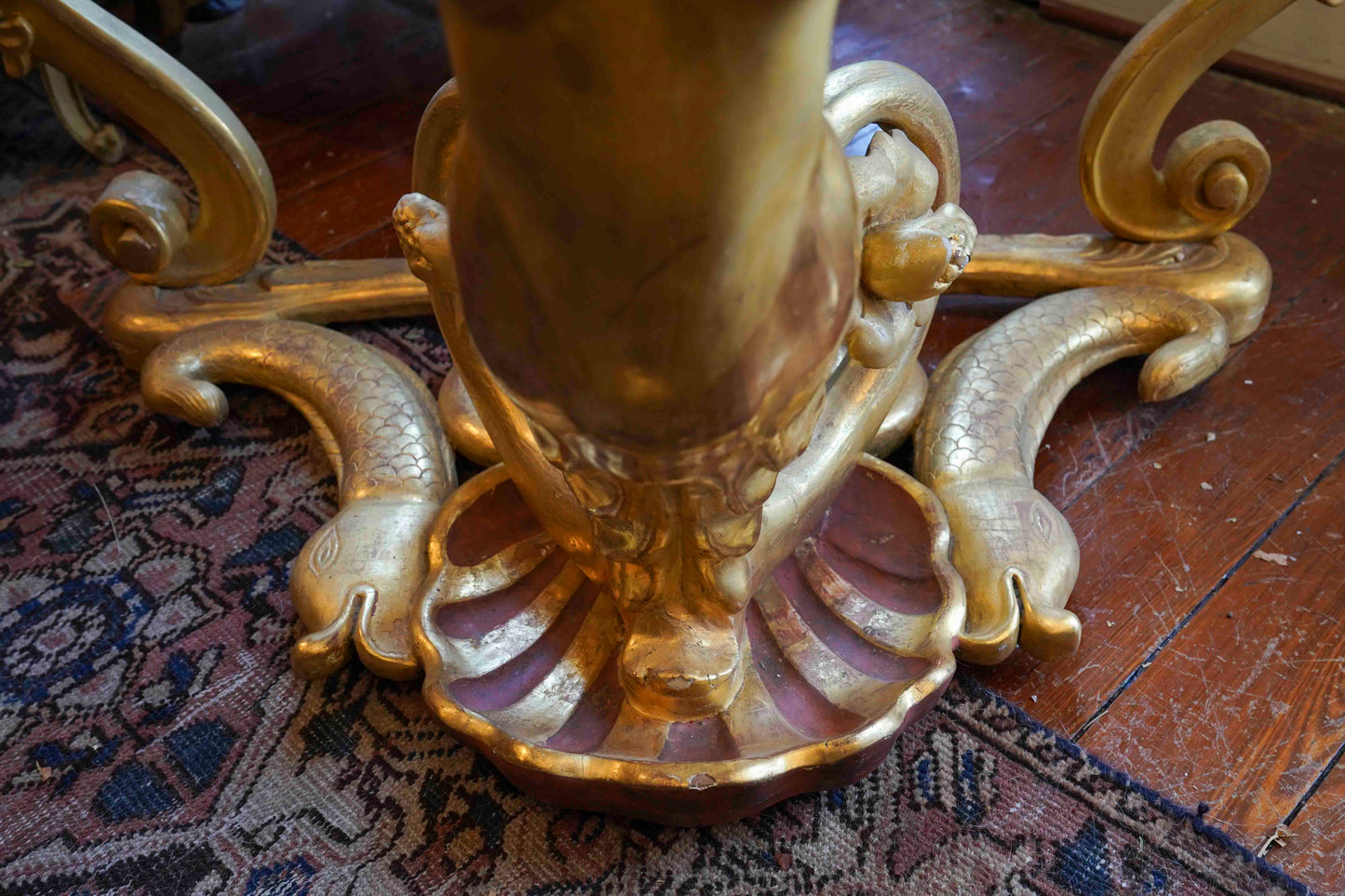 18th Century French Gilt Bare Breasted Caryatid Console