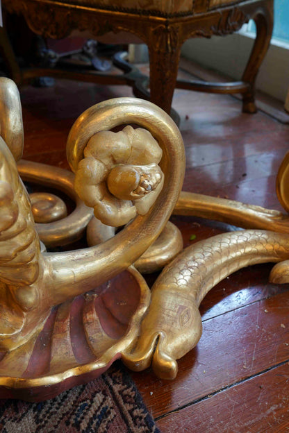 18th Century French Gilt Bare Breasted Caryatid Console