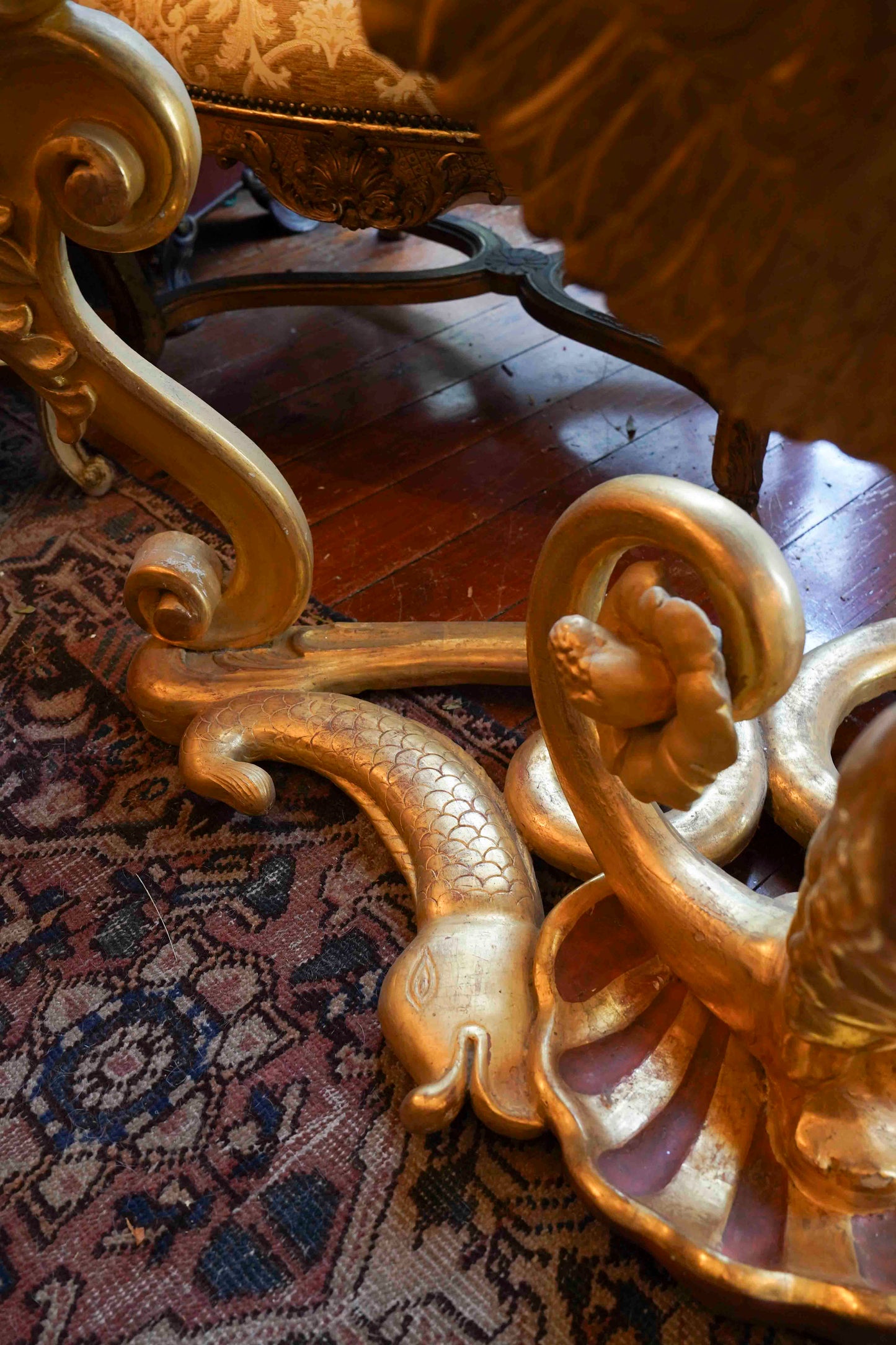 18th Century French Gilt Bare Breasted Caryatid Console