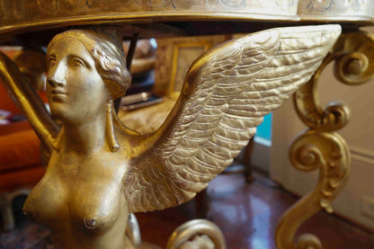 18th Century French Gilt Bare Breasted Caryatid Console