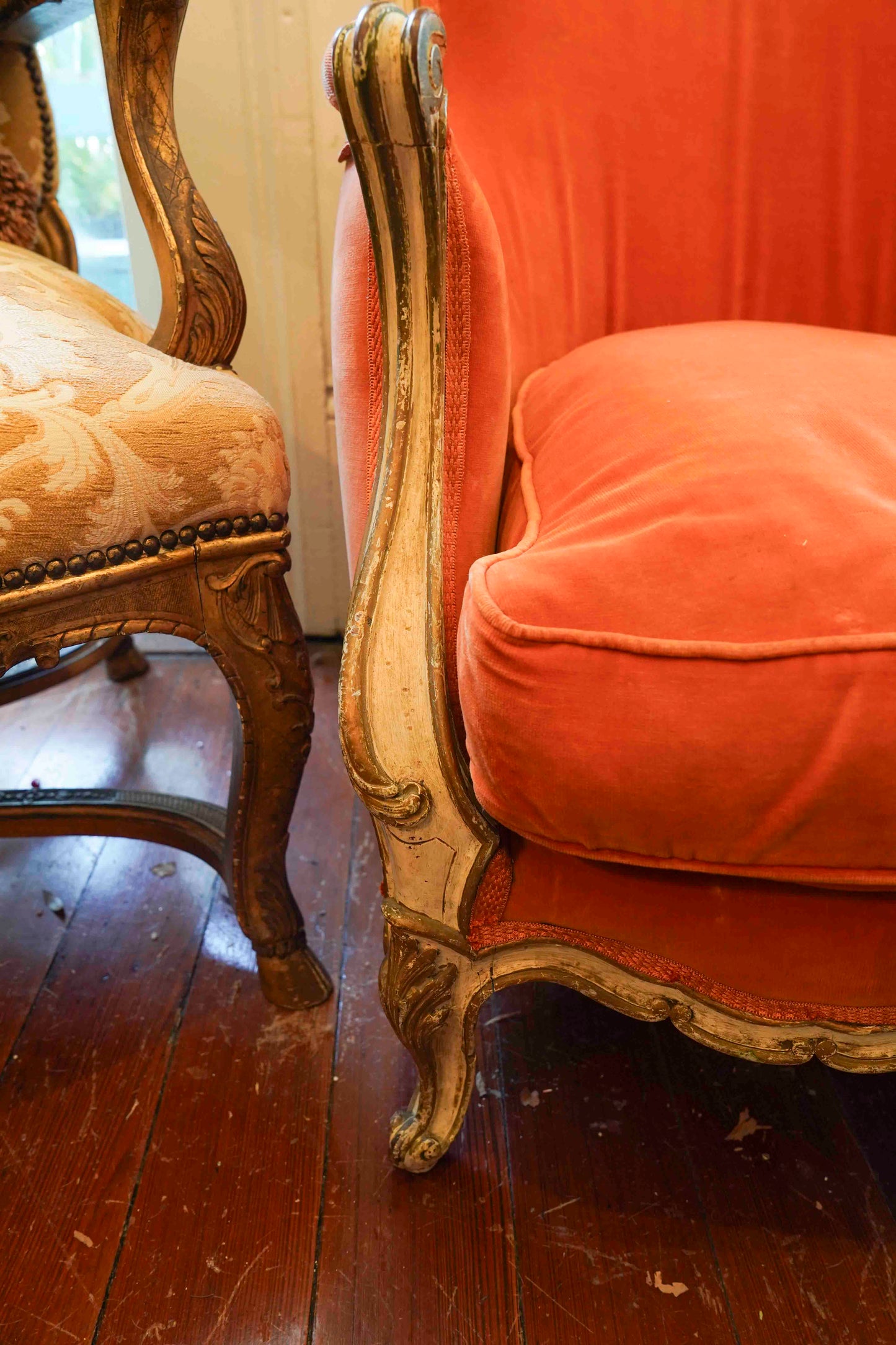 18th Century French Maison Jansen Chairs Pair