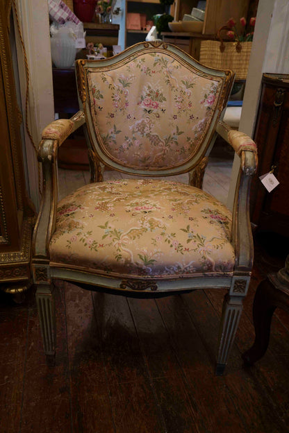19th Century Italian Neoclassic Shield Back Painted Dining Chairs(Set of 6)