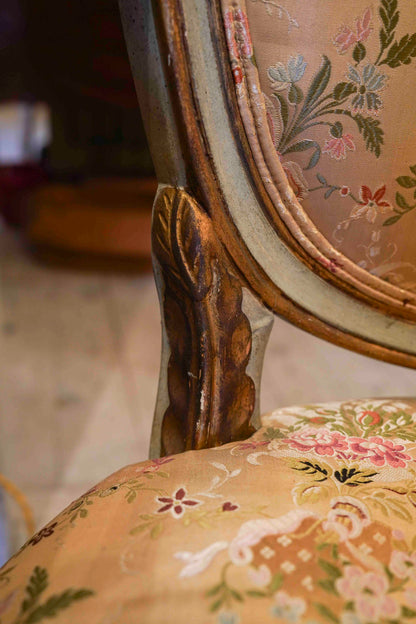 19th Century Italian Neoclassic Shield Back Painted Dining Chairs(Set of 6)