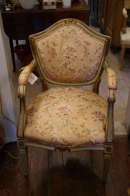 19th Century Italian Neoclassic Shield Back Painted Dining Chairs(Set of 6)