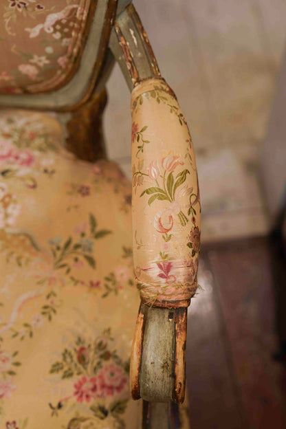 19th Century Italian Neoclassic Shield Back Painted Dining Chairs(Set of 6)