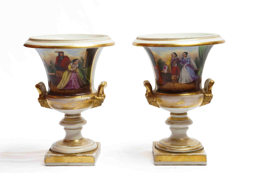 Old Paris Urns Pair