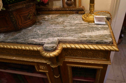 Louis XV Gilt and Marble Top Display Cabinet