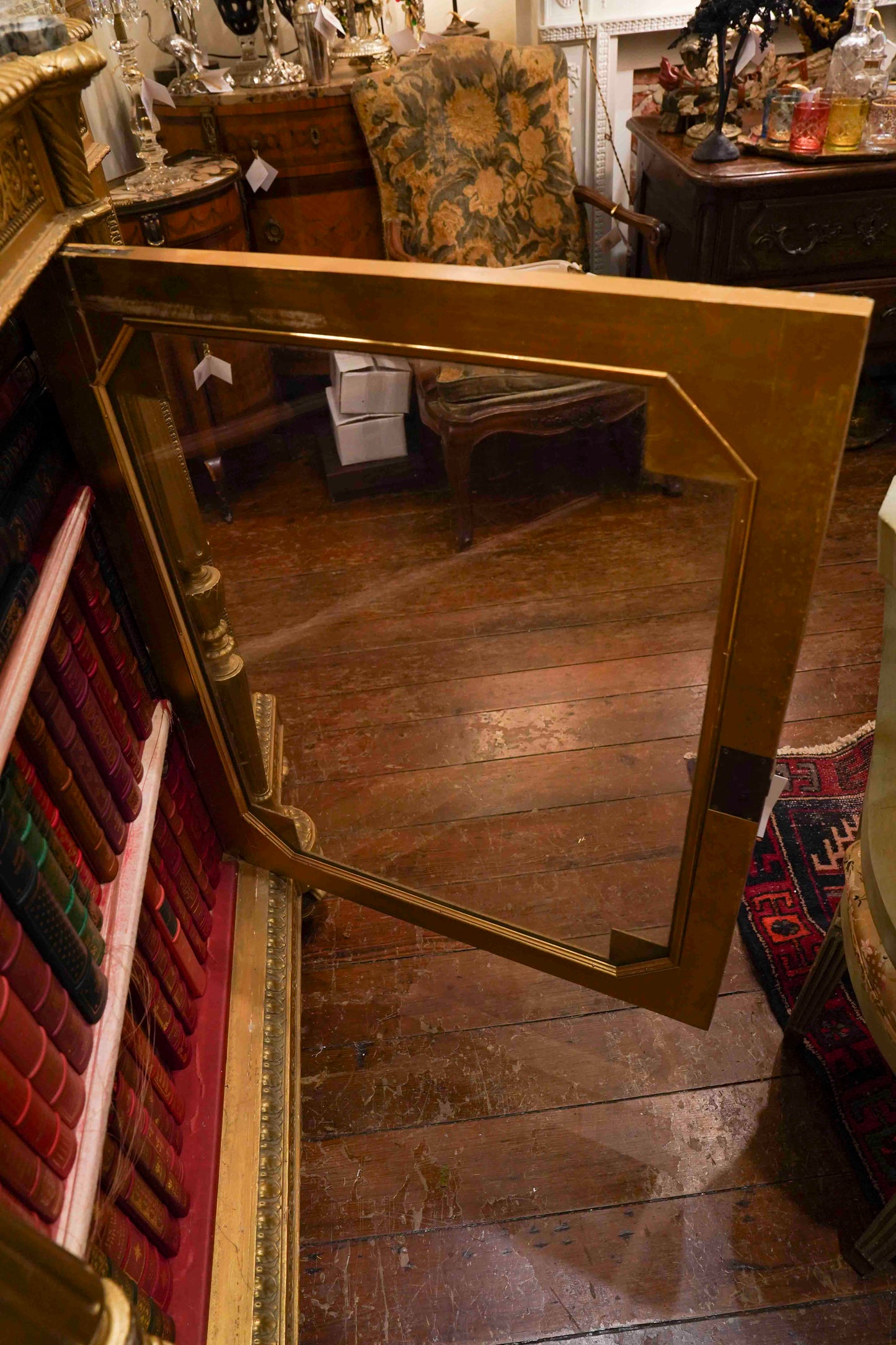 Louis XV Gilt and Marble Top Display Cabinet