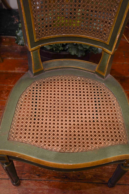 19th Century Italian in Louis XVI Style Cane Chairs (Set of 12)