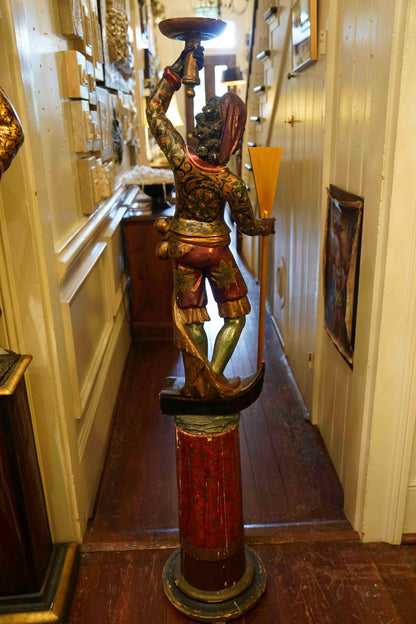19th Century Venetian Blackamoor Torchiere